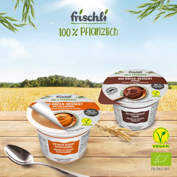 frischli Bio Hafer-Dessert Schoko und Salted Caramel