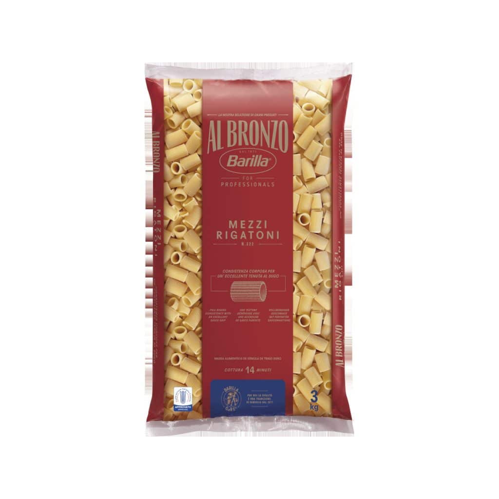 Barilla Al Bronzo Mezzi Rigatoni Packshot