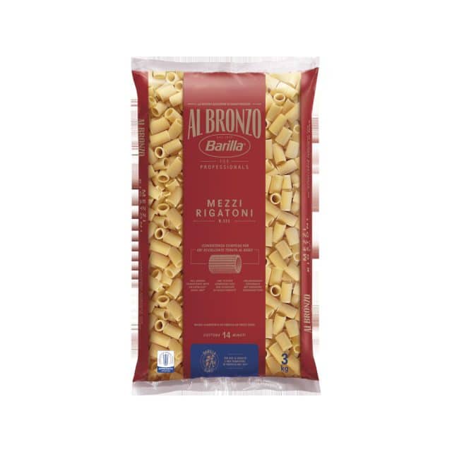 Barilla Al Bronzo Mezzi Rigatoni Packshot