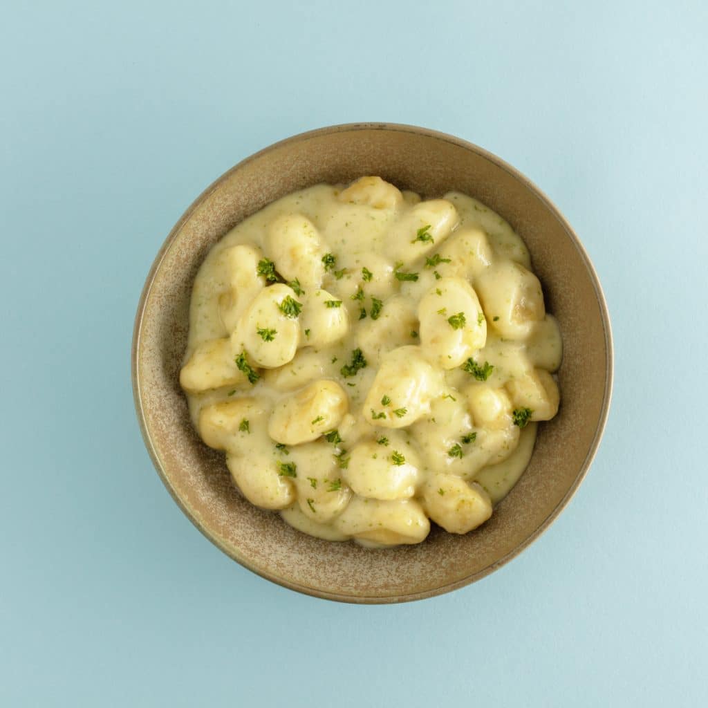 Bürger Gnocchi in Käse-Sahnesauce